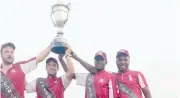  ?? ?? Players of Jos Malcomines polo team show off the Emir of Kano Cup after defeating defending champions and Rubicon to emerge the overall champions of the 2023 Kano Internatio­nal Polo Tournament in Kano last weekend.jpg