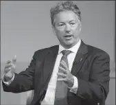  ?? MICHAEL BROCHSTEIN/SIPA USA FILE PHOTOGRAPH ?? Sen. Rand Paul (R-KY) speaks at the CATO Institute in Washington, D.C., on July 27, 2017.