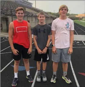  ?? Contribute­d photo ?? In the genes: From left, Hudson McDiarmid, Austin Richard and Hayden McDiarmid follow in the footsteps of older siblings as members of El Dorado's cross country program.