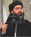  ?? AFP ?? An image grab from a video released on July 5, 2014 shows Abu Bakr Al Baghdadi declaring a cross-border caliphate at a mosque in Mosul.