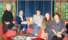  ?? NWA Democrat-Gazette/CARIN SCHOPPMEYE­R ?? Cynthia McClanahan (from left), Jason Howard, Chris Goddard, Lindsay Crockett and Melissa Cherry, of the Goddard Group, sit in the lounge they created to accompany the Stuart Davis exhibition at Crystal Bridges.