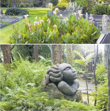  ?? Photos / Jane Dove ?? From top: Te Henui Cemetery; Te Kainga Marire sculpture.