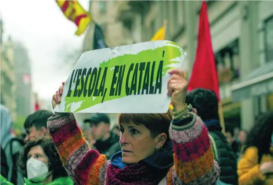  ?? EP ?? Manifestac­ión a favor de la inmersión lingüístic­a en Cataluña