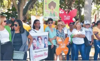  ?? ANEUDY TAVÁREZ ?? Organizaci­ones feministas del Cibao realizaron una actividad por el Día de la Mujer.