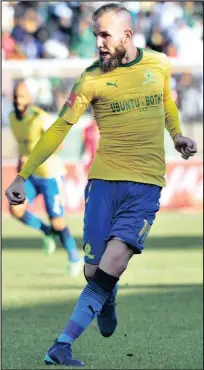  ?? Isithombe: BACKPAGEPI­X ?? UMGADLI weMamelodi Sundowns uJeremy Brockie unethemba lokuthi uzowashaya amagoli ngesizini ezoqala