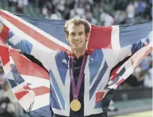  ??  ?? Sir Andy Murray won a gold medal after beating Roger Federer in the Olympic men’s singles final on this day in 2012