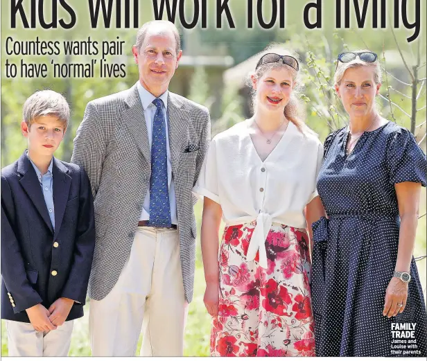  ??  ?? FAMILY TRADE James and Louise with their parents