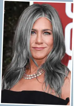  ??  ?? I’ll be hair for you: Jennifer Aniston would be grey-t Friends with the Silver Sister look