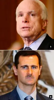  ??  ?? 1. Senator John McCain; 2. Senator Rand Paul; 3. Senator Lindsey Graham; 4. Syrian President Bashar al-Assad; 5. Ex- President Barack Obama; 6. Former British Prime Minister Tony Blair. 4 1