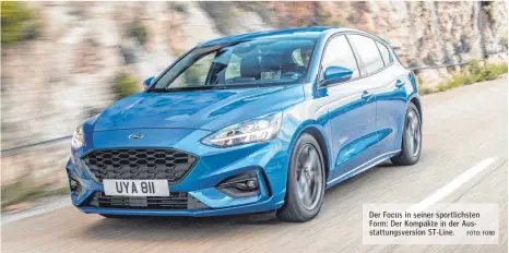  ?? FOTO: FORD ?? Der Focus in seiner sportlichs­ten Form: Der Kompakte in der Ausstattun­gsversion ST-Line.