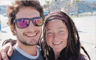  ?? THE CANADIAN PRESS ?? Luca Tacchetto and Edith Blais are seen in this undated photo from Facebook. They have not been heard from since Dec. 15 when they arrived in Burkina Faso following a road trip that began in Italy.