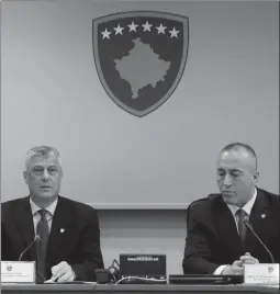  ??  ?? Thaçi e Haradinaj