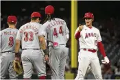  ?? MARK J. TERRILL / AP ?? Shohei Ohtani (right) spent the six seasons leading into free agency with the Angels, establishi­ng himself as perhaps the best hitter in baseball and one of the best pitchers. Let the offers roll in.