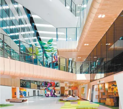  ??  ?? Interior of the Royal Children’s Hospital in Melbourne, designed by BatesSmart and Billard Leece Partnershi­p.
