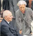  ?? FOTO: DPA ?? IWF-Chefin Lagarde und Bundesfina­nzminister Schäuble