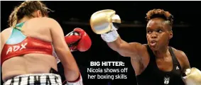  ??  ?? BIG HITTER: Nicola shows off her boxing skills