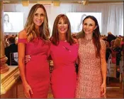  ??  ?? From left, Lara Trump, Lauree Simmons and Georgina Bloomberg. Simmons offered to buy new sneakers for Big Dog Ranch Rescue employees who wore Nikes to work.