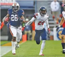  ?? AUBURN PHOTO/TODD VAN EMST ?? Auburn redshirt freshman running back JaTarvious Whitlow (28) leads the Tigers with 716 yards and an average of 5.8 yards per carry heading into Saturday’s showdown against Alabama in Tuscaloosa.