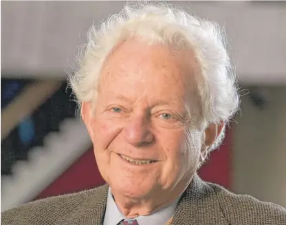  ?? REIDAR HAHN, FERMILAB VIA AP (ABOVE); SUN-TIMES LIBRARY (RIGHT) ?? ABOVE: Leon Lederman, shown in 2014, joked when he won the Nobel Prize, “I’m so old, I can remember when the Dead Sea was only sick.” RIGHT: Leon Lederman in 1997 holds a doll of his hero, Albert Einstein.