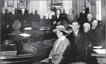  ??  ?? Prime Minister David Lloyd George, fourth left, and his ministers meet in Inverness Town House on September 7, 1921