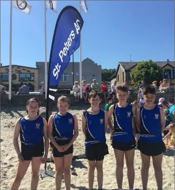  ??  ?? St Peter’s AC athletes at Blackrock Beach Races.