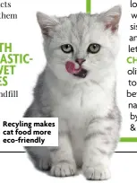  ??  ?? Recyling makes cat food more eco-friendly
