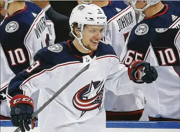  ?? JULIE JACOBSON/ AP / FILE 2018 ?? Artemi Panarin won’t be wearing a Columbus Blue Jackets uniform anymore. The winger said, “My heart told me that New York would be the better place for me.”