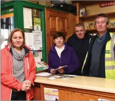  ?? Photo by Michelle Cooper Galvin ?? Mary and Gerald O’Sullivan, Postman Pat O’Shea with Cllr Norma Moriarty in Glencar Post Office ahead of an impressive campaign locally to secure the future of the local service.