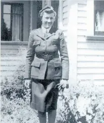  ?? PHOTO / TAURANGA CITY LIBRARY ?? Marjory Shaw in her women’s land army uniform.