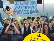  ?? ?? Armaanians had a blast as the singer performed at the fest