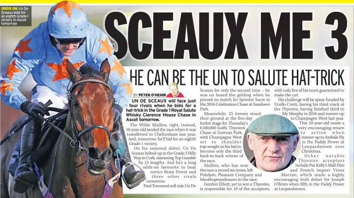  ??  ?? ODDS ON Un De Sceaux bids for an eighth Grade 1 victory in Ascot tomorrow