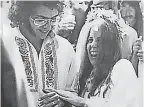  ??  ?? David and Eileen Colton marry in 1971, two years after Woodstock.