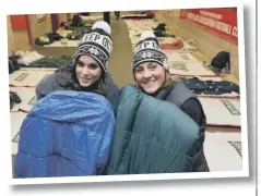 ??  ?? At last year’s sleep out with Vicki Patterson, left.