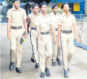  ??  ?? Members of the cadet unit on parade.