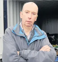  ??  ?? Angry Ian Ferguson’s gardening equipment was stolen from his storage locker