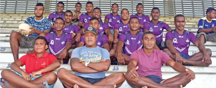  ?? Photo: Waisea Nasokia ?? Ravuka Sharks Under-19 players and officials at Lawaqa Park, Sigatoka. They are out to restore lost glory at the Uprising Youth Sevens tournament.