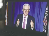  ?? DANIEL ACKER / BLOOMBERG FILES ?? Says Jerome Powell, chairman of the Federal Reserve: “We don't really think we'd be successful in every case in picking the exact right time to intervene in markets.”