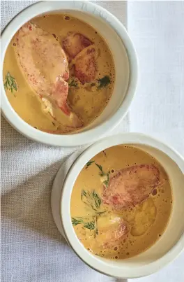  ??  ?? This lobster stew comes alive with a pinch of cayenne pepper