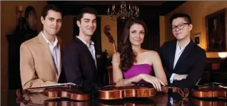  ?? FILE PHOTO ?? Dover String Quartet: Joel Link, Camden Shaw, Milena Pajaro-van de Stadt and Bryan Lee