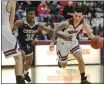  ?? MATT BATES — ENTERPRISE-RECORD FILE ?? Chico State’s Isaiah Brooks tries to get by Monterey Bay’s Maurice Woods during the Wildcats’ game against the Otters on Dec. 12, 2019 at Acker Gym in Chico.