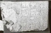  ?? U.S. Attorney for the Eastern District of New York via New York Times ?? A cuneiform tablet is one of several artifacts smuggled from Iraq for Hobby Lobby, according to a civil complaint by federal prosecutor­s in Brooklyn.