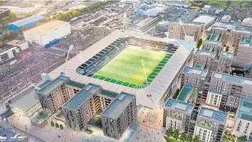  ??  ?? FOOTBALL’S COMING HOME: Wimbledon’s new ground will be next to landscaped housing