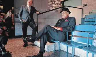  ?? JACQUELYN MARTIN
THE ASSOCIATED PRESS ?? Willie O’Ree, right, will be formally inducted into the Hockey Hall of Fame on Monday.