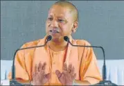  ?? DHEERAJ DHAWAN/HT PHOTO ?? Chief minister Yogi Adityanath addressing the media in Lucknow on Thursday to mark the completion of 2.5 years of his government. See also page 5