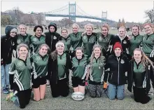  ?? SUBMITTED PHOTO ?? The Adam Scott Lions girls rugby team poses after winning the Bowl Championsh­ip at the New York Sevens Rugby Tournament.