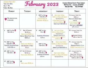  ?? Contribute­d ?? February is jam-packed with activities at the library.