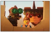  ??  ?? Lucy/Wyldstyle (Elizabeth Banks, left), Emmet (Chris Pratt) and Ultrakatty (Alison Brie) are among the characters from Warner Bros.’ The Lego Movie 2: The Second Part. It came in first at last weekend’s box office and made about $35 million.