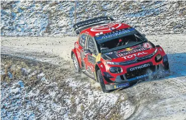  ??  ?? Reigning WRC champion Sébastien Ogier on his way to a record sixth straight win of Rallye Monte Carlo.