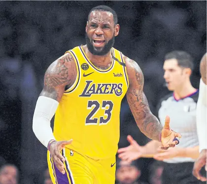  ?? USA TODAY SPORTS ?? Stars like LeBron James could miss out on the Olympics if Tokyo 2020 takes place as planned and the NBA play-offs are extended.