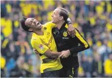  ?? FOTO: DPA ?? Vereint, doch wie lange noch? Die wichtigen Personalie­n Thomas Tuchel und Pierre-Emerick Aubameyang (li.) sind weiter ungeklärt.